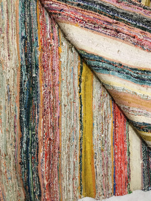 Vintage Wool Rag Rug Multi Bright Color