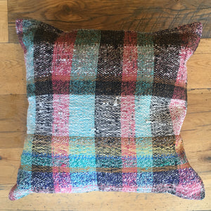 Vintage Rag Rug Pillows 20x20 Multi Color