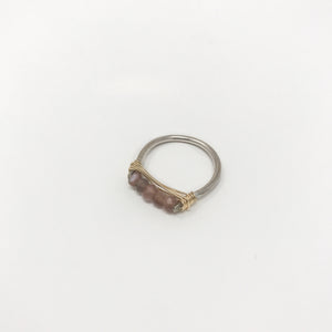 Silver Wire Gemstone Rings - Chocolate Moon