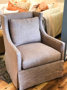 Apricot Linen Swivel Chair - Performance Linen